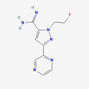 molecular formula C10H11FN6 B1483327 1-(2-氟乙基)-3-(吡嗪-2-基)-1H-吡唑-5-甲酰胺 CAS No. 2097983-18-9