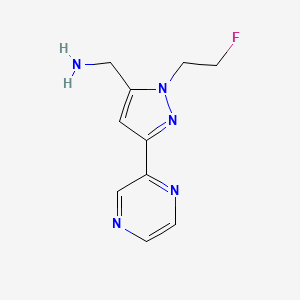 molecular formula C10H12FN5 B1483328 (1-(2-fluoroethyl)-3-(pyrazin-2-yl)-1H-pyrazol-5-yl)methanamine CAS No. 2098104-49-3