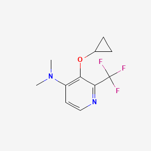 molecular formula C11H13F3N2O B14833289 3-Cyclopropoxy-N,N-dimethyl-2-(trifluoromethyl)pyridin-4-amine 