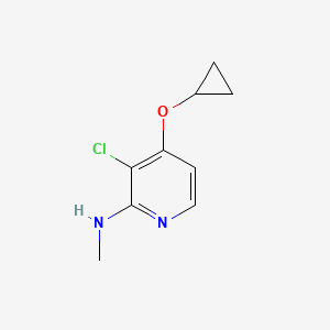 molecular formula C9H11ClN2O B14833294 3-Chloro-4-cyclopropoxy-N-methylpyridin-2-amine 