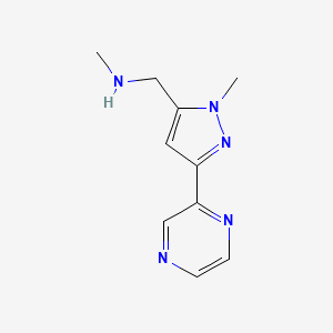 N-methyl-1-(1-methyl-3-(pyrazin-2-yl)-1H-pyrazol-5-yl)methanamine