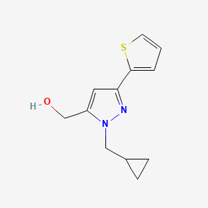 (1-(cyclopropylmethyl)-3-(thiophen-2-yl)-1H-pyrazol-5-yl)methanol