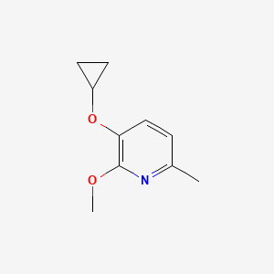 molecular formula C10H13NO2 B14833342 3-Cyclopropoxy-2-methoxy-6-methylpyridine 