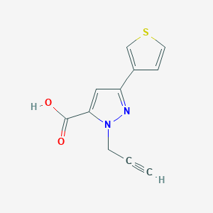 molecular formula C11H8N2O2S B1483335 1-(prop-2-yn-1-yl)-3-(thiophen-3-yl)-1H-pyrazole-5-carboxylic acid CAS No. 2091653-59-5