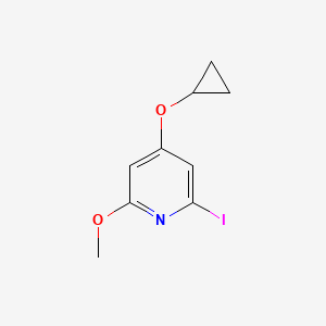 molecular formula C9H10INO2 B14833361 4-Cyclopropoxy-2-iodo-6-methoxypyridine 