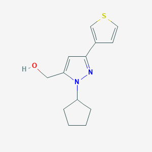 molecular formula C13H16N2OS B1483337 (1-cyclopentyl-3-(thiophen-3-yl)-1H-pyrazol-5-yl)methanol CAS No. 2098119-20-9