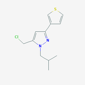 molecular formula C12H15ClN2S B1483339 5-(chloromethyl)-1-isobutyl-3-(thiophen-3-yl)-1H-pyrazole CAS No. 2091575-42-5