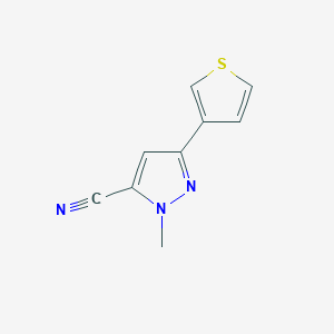 molecular formula C9H7N3S B1483340 1-methyl-3-(thiophen-3-yl)-1H-pyrazole-5-carbonitrile CAS No. 2097959-23-2