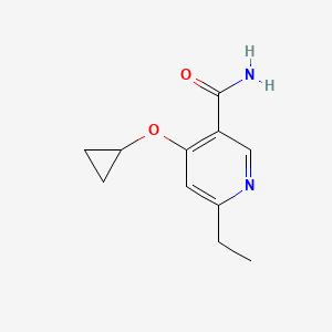 molecular formula C11H14N2O2 B14833407 4-Cyclopropoxy-6-ethylnicotinamide 