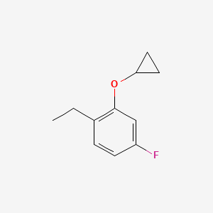 molecular formula C11H13FO B14833408 2-Cyclopropoxy-1-ethyl-4-fluorobenzene 