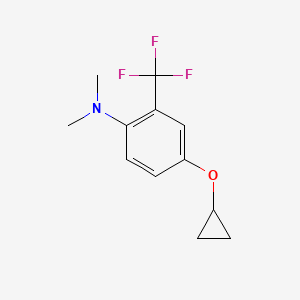 molecular formula C12H14F3NO B14833411 4-Cyclopropoxy-N,N-dimethyl-2-(trifluoromethyl)aniline 