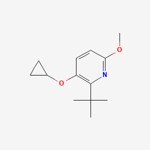 molecular formula C13H19NO2 B14833422 2-Tert-butyl-3-cyclopropoxy-6-methoxypyridine 