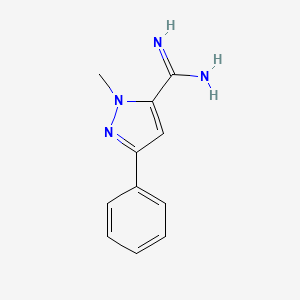 molecular formula C11H12N4 B1483344 1-methyl-3-phenyl-1H-pyrazole-5-carboximidamide CAS No. 2098070-92-7