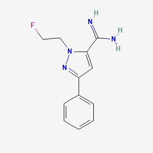 molecular formula C12H13FN4 B1483345 1-(2-氟乙基)-3-苯基-1H-吡唑-5-甲酰胺 CAS No. 2098042-22-7