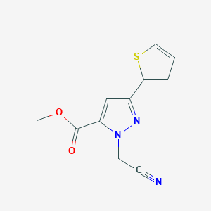 methyl 1-(cyanomethyl)-3-(thiophen-2-yl)-1H-pyrazole-5-carboxylate