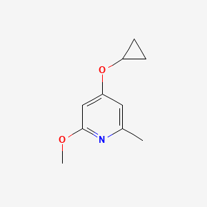 molecular formula C10H13NO2 B14833472 4-Cyclopropoxy-2-methoxy-6-methylpyridine 