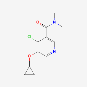 molecular formula C11H13ClN2O2 B14833516 4-Chloro-5-cyclopropoxy-N,N-dimethylnicotinamide 