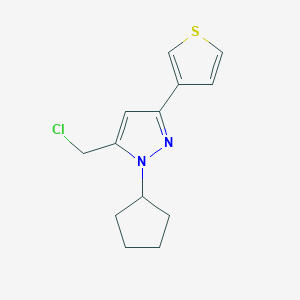 5-(chloromethyl)-1-cyclopentyl-3-(thiophen-3-yl)-1H-pyrazole