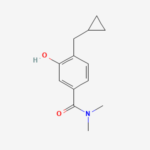 molecular formula C13H17NO2 B14833543 4-(Cyclopropylmethyl)-3-hydroxy-N,N-dimethylbenzamide 