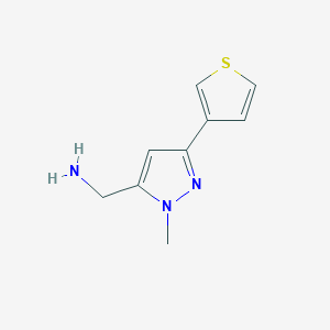 molecular formula C9H11N3S B1483355 (1-methyl-3-(thiophen-3-yl)-1H-pyrazol-5-yl)methanamine CAS No. 1999762-63-8