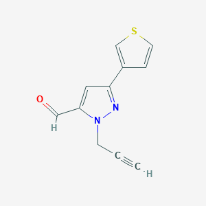 1-(prop-2-yn-1-yl)-3-(thiophen-3-yl)-1H-pyrazole-5-carbaldehyde