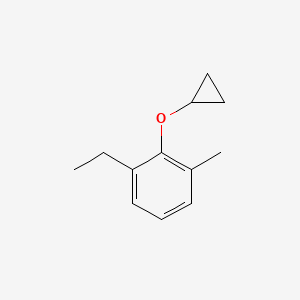 molecular formula C12H16O B14833569 2-Cyclopropoxy-1-ethyl-3-methylbenzene 