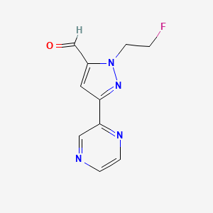 1-(2-fluoroethyl)-3-(pyrazin-2-yl)-1H-pyrazole-5-carbaldehyde