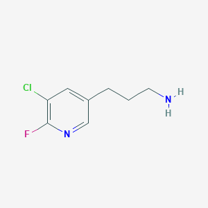 molecular formula C8H10ClFN2 B14833621 3-(5-Chloro-6-fluoropyridin-3-YL)propan-1-amine 