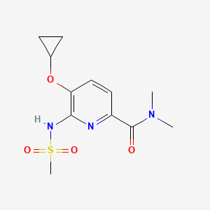 molecular formula C12H17N3O4S B14833627 5-Cyclopropoxy-N,N-dimethyl-6-(methylsulfonamido)picolinamide 