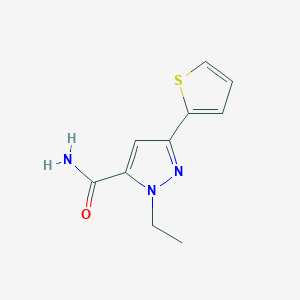 molecular formula C10H11N3OS B1483367 1-ethyl-3-(thiophen-2-yl)-1H-pyrazole-5-carboxamide CAS No. 2098070-05-2