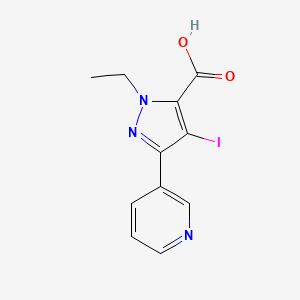 1-ethyl-4-iodo-3-(pyridin-3-yl)-1H-pyrazole-5-carboxylic acid