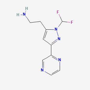 2-(1-(difluoromethyl)-3-(pyrazin-2-yl)-1H-pyrazol-5-yl)ethan-1-amine