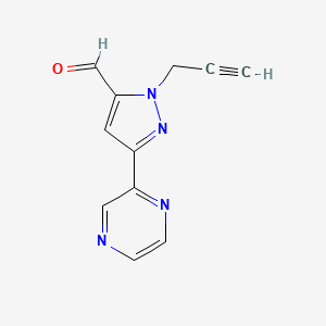 1-(prop-2-yn-1-yl)-3-(pyrazin-2-yl)-1H-pyrazole-5-carbaldehyde