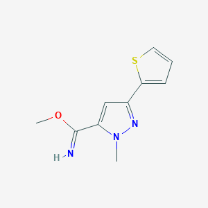 methyl 1-methyl-3-(thiophen-2-yl)-1H-pyrazole-5-carbimidate
