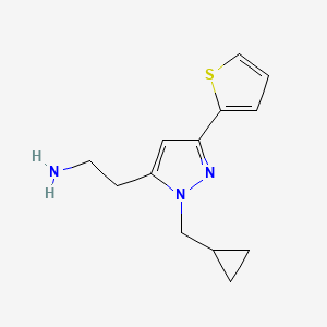2-(1-(cyclopropylmethyl)-3-(thiophen-2-yl)-1H-pyrazol-5-yl)ethan-1-amine