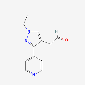 2-(1-ethyl-3-(pyridin-4-yl)-1H-pyrazol-4-yl)acetaldehyde