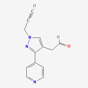 2-(1-(prop-2-yn-1-yl)-3-(pyridin-4-yl)-1H-pyrazol-4-yl)acetaldehyde