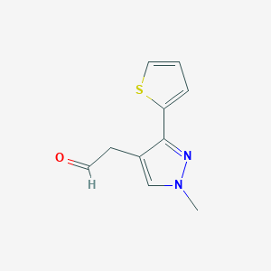 molecular formula C10H10N2OS B1483383 2-(1-methyl-3-(thiophen-2-yl)-1H-pyrazol-4-yl)acetaldehyde CAS No. 2091618-98-1