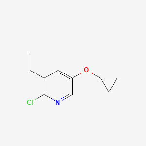 molecular formula C10H12ClNO B14833836 2-Chloro-5-cyclopropoxy-3-ethylpyridine 