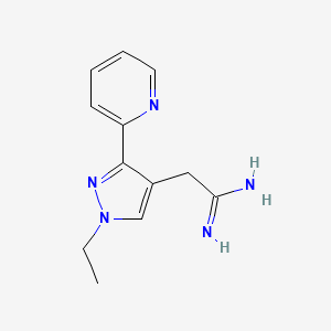 molecular formula C12H15N5 B1483384 2-(1-ethyl-3-(pyridin-2-yl)-1H-pyrazol-4-yl)acetimidamide CAS No. 2098015-71-3