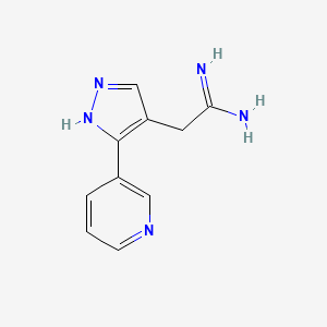 molecular formula C10H11N5 B1483385 2-(3-(pyridin-3-yl)-1H-pyrazol-4-yl)acetimidamide CAS No. 2098079-84-4