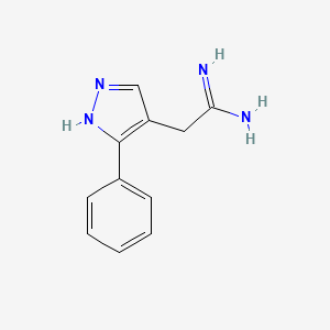 molecular formula C11H12N4 B1483387 2-(3-phenyl-1H-pyrazol-4-yl)acetimidamide CAS No. 2097986-60-0
