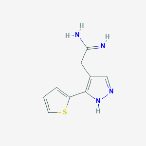 molecular formula C9H10N4S B1483388 2-(3-(thiophen-2-yl)-1H-pyrazol-4-yl)acetimidamide CAS No. 2097970-98-2