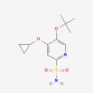 molecular formula C12H18N2O4S B14833907 5-Tert-butoxy-4-cyclopropoxypyridine-2-sulfonamide 