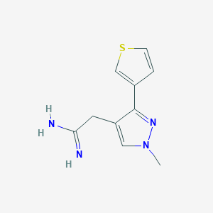 molecular formula C10H12N4S B1483391 2-(1-methyl-3-(thiophen-3-yl)-1H-pyrazol-4-yl)acetimidamide CAS No. 2098095-02-2