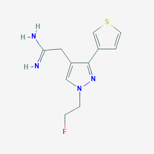 2-(1-(2-fluoroethyl)-3-(thiophen-3-yl)-1H-pyrazol-4-yl)acetimidamide