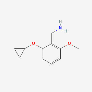 molecular formula C11H15NO2 B14833947 (2-Cyclopropoxy-6-methoxyphenyl)methanamine 