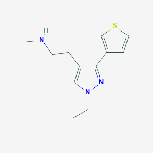 2-(1-ethyl-3-(thiophen-3-yl)-1H-pyrazol-4-yl)-N-methylethan-1-amine