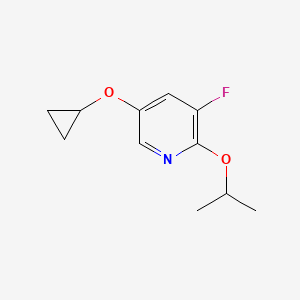 molecular formula C11H14FNO2 B14833990 5-Cyclopropoxy-3-fluoro-2-isopropoxypyridine 