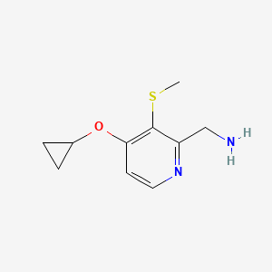 molecular formula C10H14N2OS B14834004 (4-Cyclopropoxy-3-(methylthio)pyridin-2-YL)methanamine 